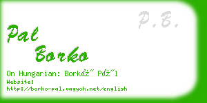 pal borko business card